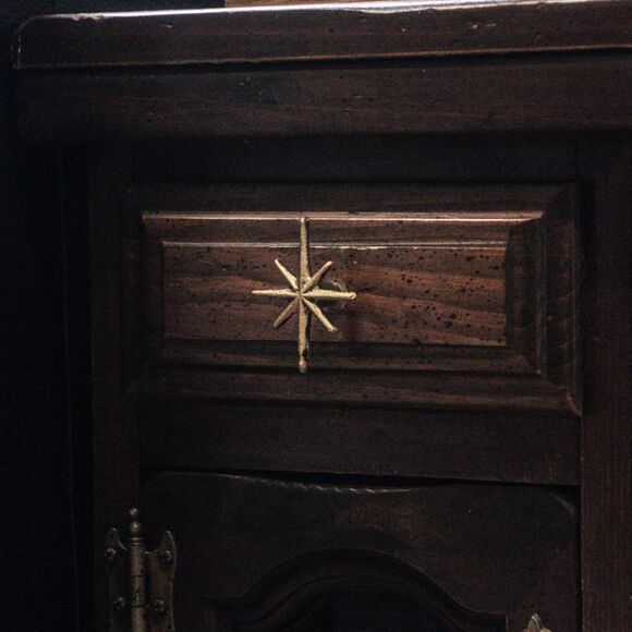 Set of 6 Antique Gold Finish Mid Century Modern Starburst Drawer Pulls Knobs - Picture 4 of 8